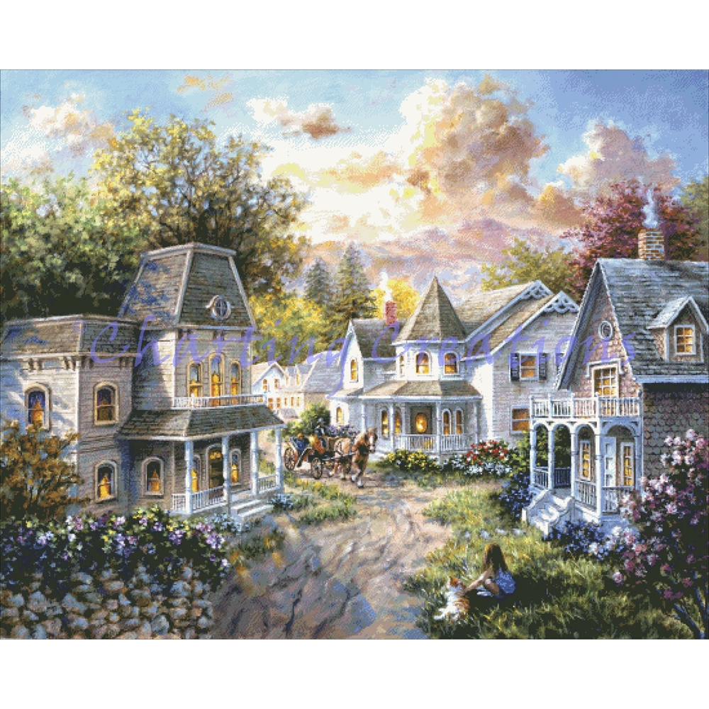 Main Street Along A Country Village